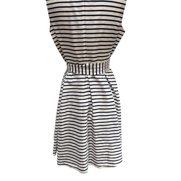 Nine West White Blue Striped Pleated Fit & Flare Dress – Nautical Preppy Style – - Picture 5 of 5